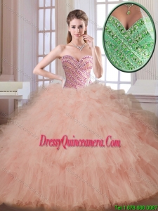 Classical Champagne Sweetheart Quinceanera Dresses with Beading