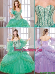 New Style Sweetheart Perfect Quinceanera Gowns with Hand Made Flowers for 2016