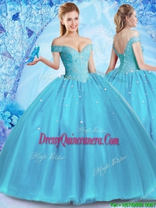 Perfect Off the Shoulder Quinceanera Dress with Venetian Pearl