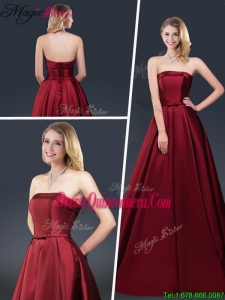 Winter Gorgeous A Line Strapless Dama Dresses with Brush Train