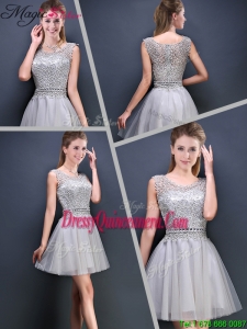 Fall Perfect Mini Length Scoop Dama Dresses with Appliques