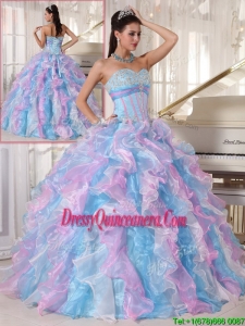2016 Elegant Multi Color Quinceanera Dresses with Ruffles and Appliques