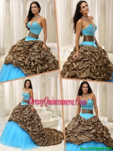 Classic Beading Sweetheart Quinceanera Dresses with Brush Train