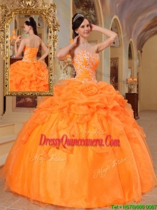 Classic Orange Red Ball Gown Sweetheart Quinceanera Dresses
