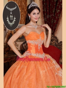 Classic Orange Red Quinceanera Dresses with Beading and Appliques