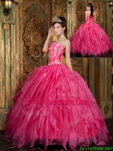Latest Ball Gown Floor Length Hot Pink Quinceanera Dresses