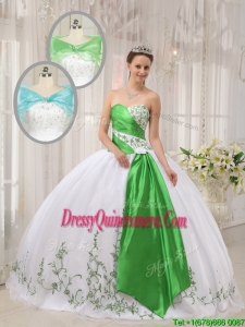 Designer Ball Gown Sweetheart Embroidery Quinceanera Gowns
