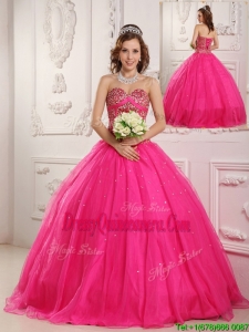 Designer Hot Pink A Line Sweetheart Floor Length Quinceanera Gowns