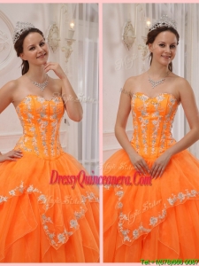 Exclusive Ball Gown Appliques and Beading Sweet 15 Dresses for 2016