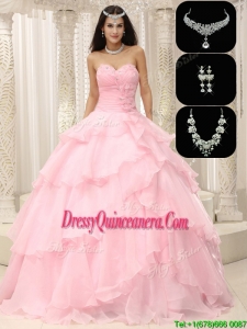 Fabulous Beading and Ruffles Quinceanera Dresses in Baby Pink