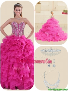 Fabulous Fuchsia Quinceanera Dresses with Ruffles and Beading