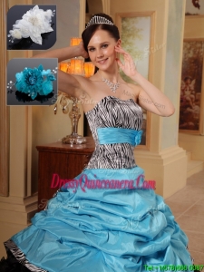 Luxurious Ruffles and Pick Ups Sweet 16 Dresses in Zebra