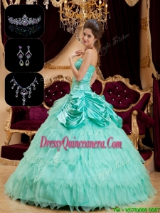 Luxurious Strapless Sweet 16 Dresses with Pick Ups and Ruffles