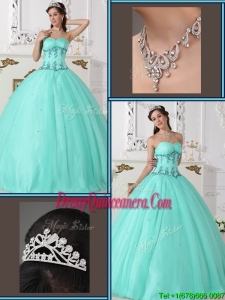 Luxurious Beading Sweetheart Sweet 16 Dresses in Green