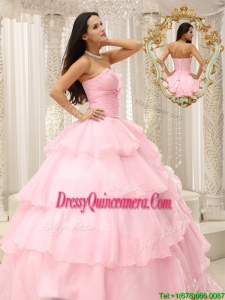 New Style Beading and Ruffles Baby Pink Quinceanera Dresses
