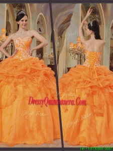 2016 New Style Orange Red Sweetheart Quinceanera Dresses with Appliques
