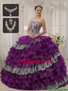 New Style Purple Sweetheart Quinceanera Dresses with Beading