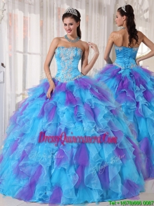 Pretty Ball Gown Beading and Appliques Sweet 15 Dresses