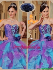 Pretty Multi Color Quinceanera Dresses with Beading and Ruffles