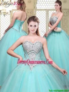 Modest Sweetheart Beading Quinceanera Gowns for Summer for 2016