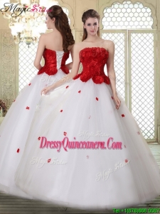 Popular A Line Strapless Quinceanera Dresses with Ruffles for 2016