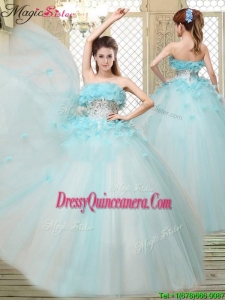 Simple Strapless Quinceanera Dresses with Appliques and Ruffles