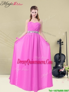 Gorgeous Empire Sweetheart Dama Dresses with Ruching and Belt
