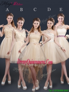 Sweet Short Dama Dresses For Quinceanera with Appliques and Belt