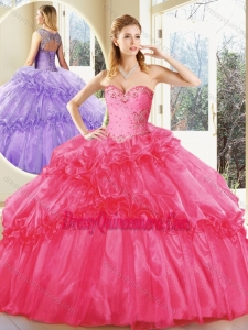 Cute Hot Pink Quinceanera Dresses with Beading