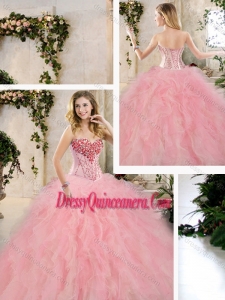 Cute Beading and Ruffles Sweet 16 Dresses in Multi Color