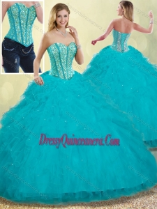 Luxurious Puffy Sweetheart Detachable Quinceanera Dresses with Beading