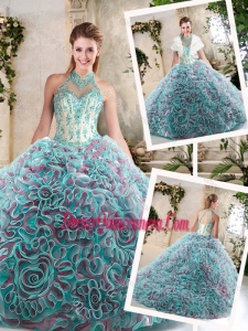 New Arrivals Halter Top Quinceanera Dresses with Appliques for 2016