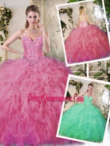 Popular Appliques Quinceanera Dresses in Watermelon for 2016
