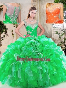 Beautiful Scoop Quinceanera Dresses with Beading and Ruffles