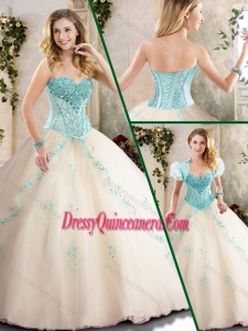 Best Champagne Quinceanera Gowns with Appliques