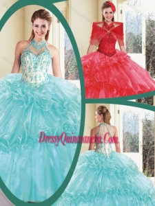 Luxurious Halter Top Quinceanera Dresses with Appliques and Ruffles