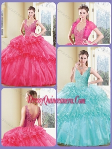 Best V Neck Quinceanera Dresses with Appliques and Ruffles
