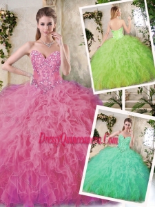 Hot Sale Appliques and Ruffles Quinceanera Dresses with Sweetheart