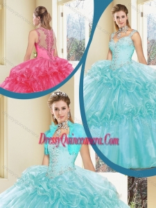Luxurious Zipper Up Quinceanera Dresses with Beading for 2016