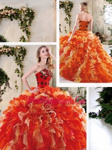 Perfect Multi Color Quinceanera Gowns with Beading and Ruffles for 2016