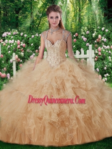 2016 Luxurious Beading Quinceanera Dresses in Champange