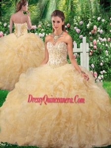 Best Ball Gown 2016 Quinceanera Gowns in Champagne