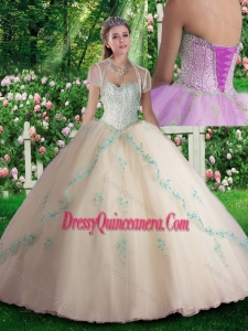 Best Champagne Quinceanera Dresses with Beading and Appliques