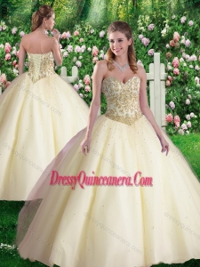 Cute Ball Gown Sweetheart Quinceanera Dresses in Champagne