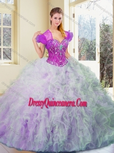 2016 Classic Multi Color Sweet 16 Dresses with Beading and Ruffles