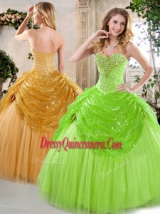 Classic Sweetheart Beading and Paillette Quinceanera Gowns for Spring