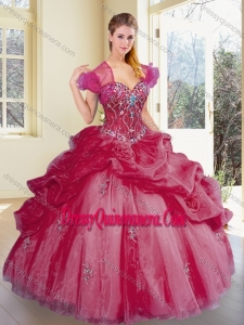 Classic Sweetheart Pick Ups and Appliques Quinceanera Dresses
