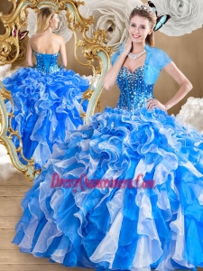 Classic Multi Color Quinceanera Gowns with Ruffles and Beading