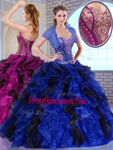 2016 Gorgeous Hot Ball Gown Appliques and Ruffles Quinceanera Dresses for Fall