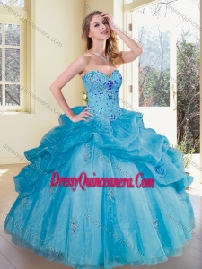 2016 Gorgeous Sweetheart Pick Ups and Appliques Quinceanera Gowns
